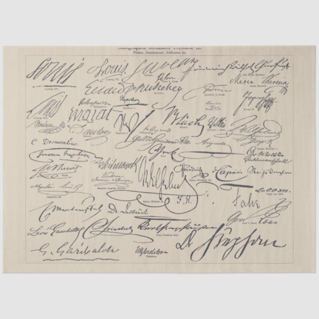 Autographs of Famous People II Script Tissue Paper (Front)