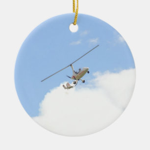 Autogyro In Flight Ceramic Tree Decoration