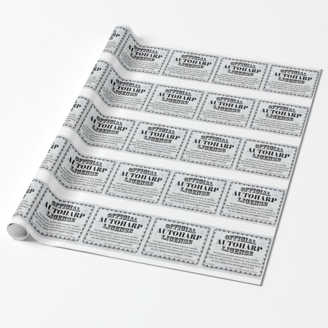 Autoharp License Wrapping Paper (Unrolled)