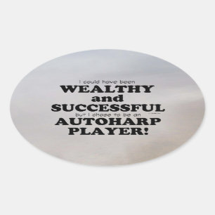 Autoharp Wealthy & Successful Oval Sticker