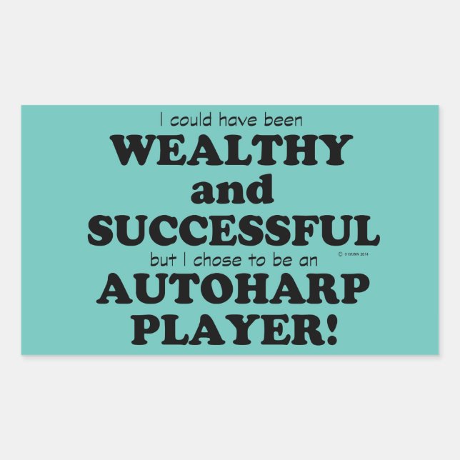 Autoharp Wealthy & Successful Rectangular Sticker (Front)