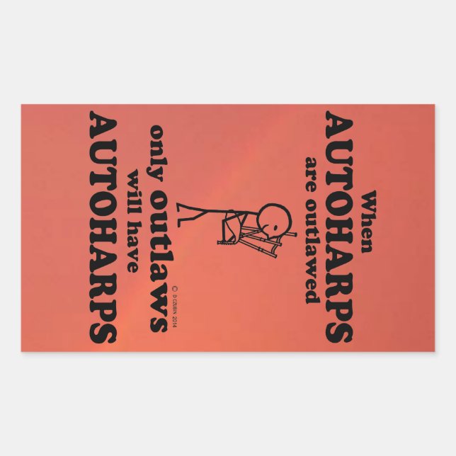Autoharps Outlawed Rectangular Sticker (Front)