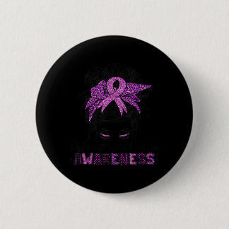 Autoimmune Disease Awareness Messy Hair Bun For 6 Cm Round Badge
