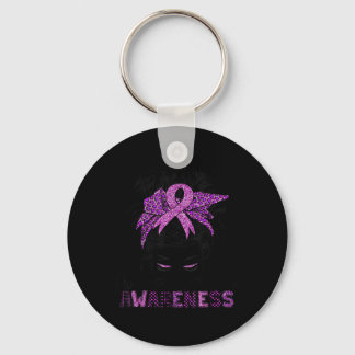 Autoimmune Disease Awareness Messy Hair Bun For Key Ring