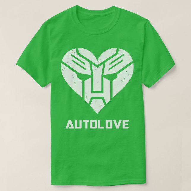 Autolove Cool Robot Inspired Heart Symbol T-Shirt (Design Front)