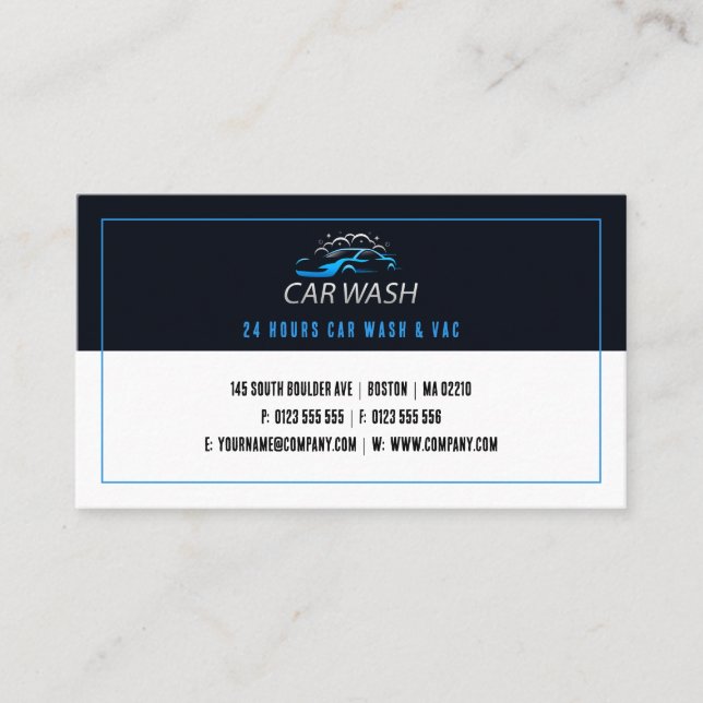 Automatic Car Wash Services | Professional Business Card (Front)
