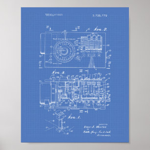 Automatic controller 1973 Patent Art Blueprint Poster