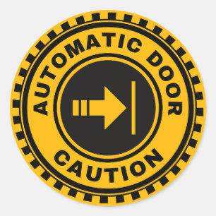 Automatic Door Going Right Classic Round Sticker