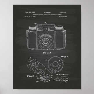 Automatic Exposure 1961 Patent Art Chalkboard Poster