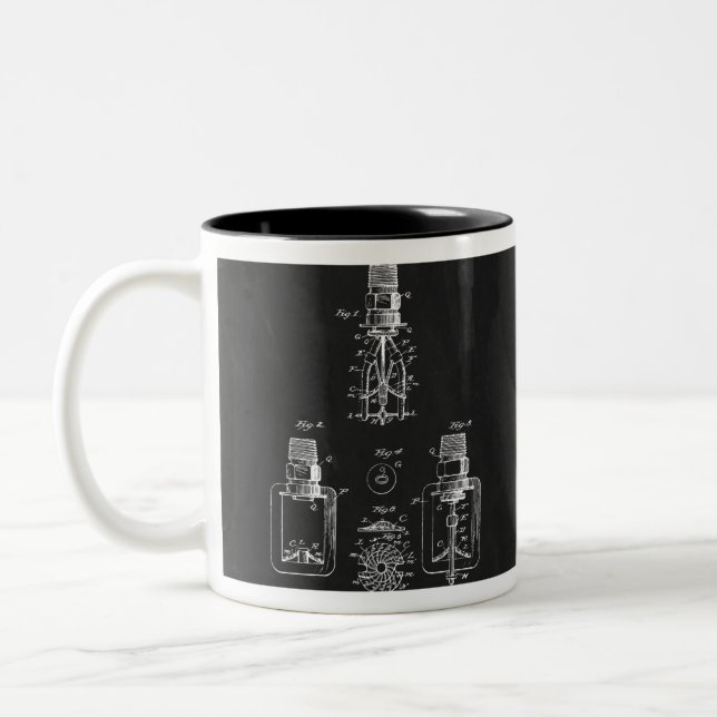 Automatic Fire sprinkler, patent Two-Tone Coffee Mug (Left)