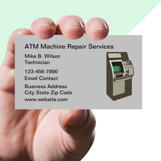 Automatic Teller Machine Repair Services Business Card (Creator Uploaded)