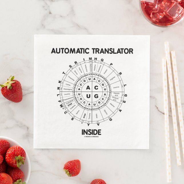 Automatic Translator Inside RNA Codon Wheel Napkin (Insitu)