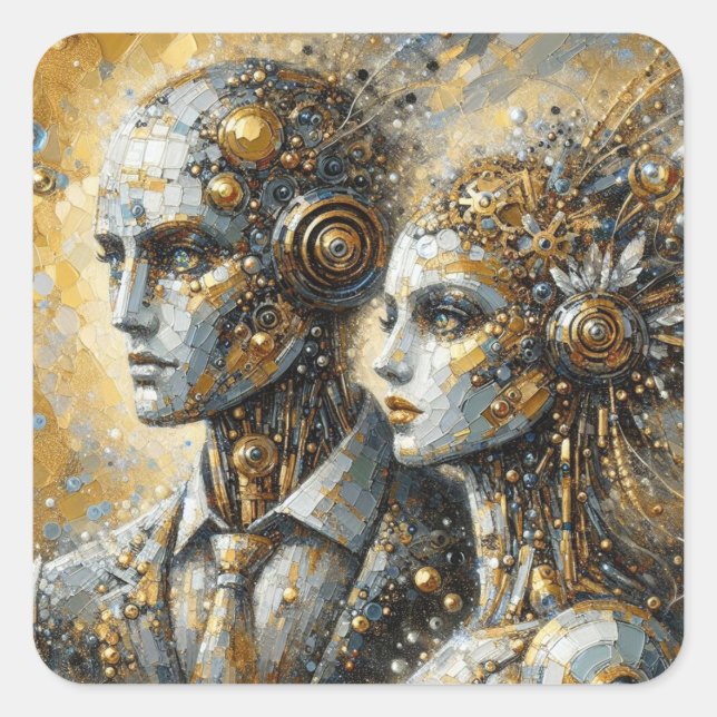 Automaton Deco - Futurist Series Art Collection Square Sticker (Front)