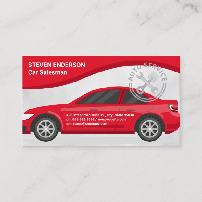Automobile | Car Services Logo Business Card (Front)