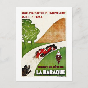Automobile Club D'Auvergne 1933 Postcard