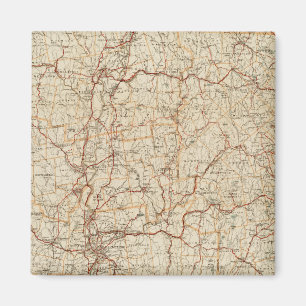Automobile map Massachusetts vintage geography car Magnet