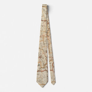 Automobile map Massachusetts vintage geography car Tie