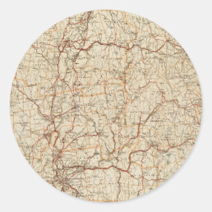 Automobile map of Massachusetts Classic Round Sticker