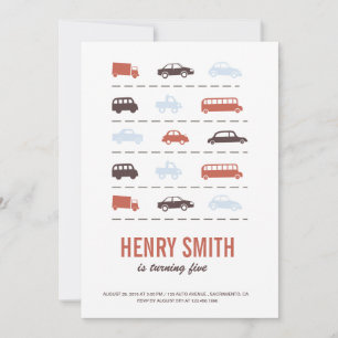 Automobiles birthday Party Invitation