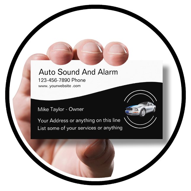 Automotive Alarm And Sound Systems Business Card (Creator Uploaded)