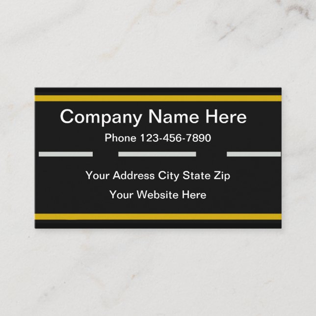 Automotive Asphalt Road Background Business Card (Front)