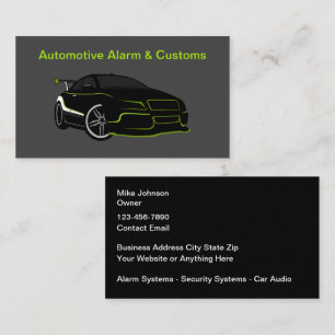 Automotive Audio And Security Systems Business Card