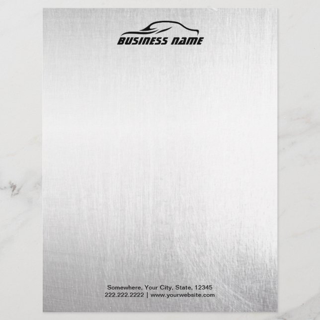 Automotive Auto Car Professional Metal Background Customized Letterhead (Front)