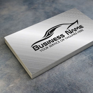 Automotive Auto Repair Cool Car Shape Metal Steel Business Card