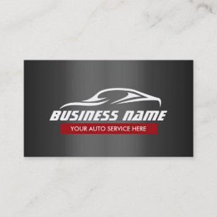 Automotive Auto Repair Cool Car Shape Metallic Business Card