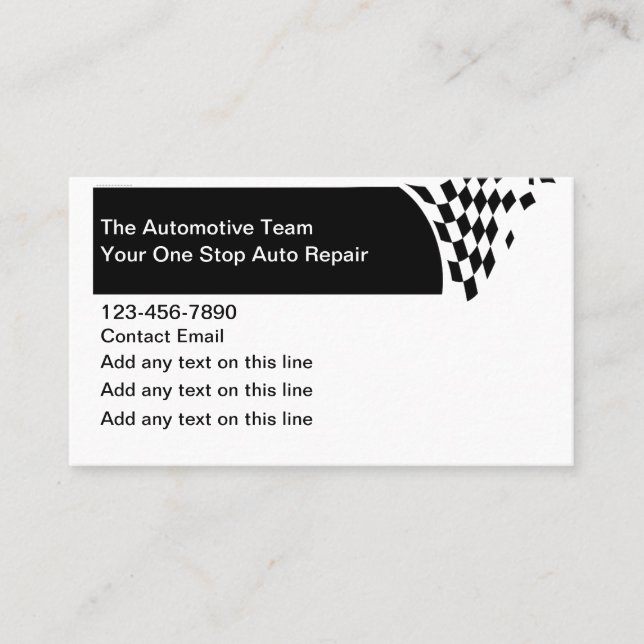 Automotive Business Card Unique Design Template (Front)
