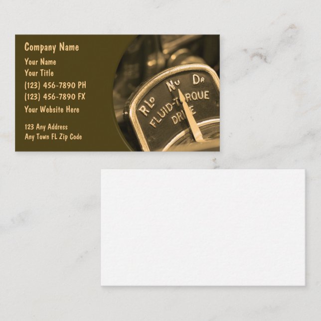 Automotive Business Cards Retro (Front/Back)