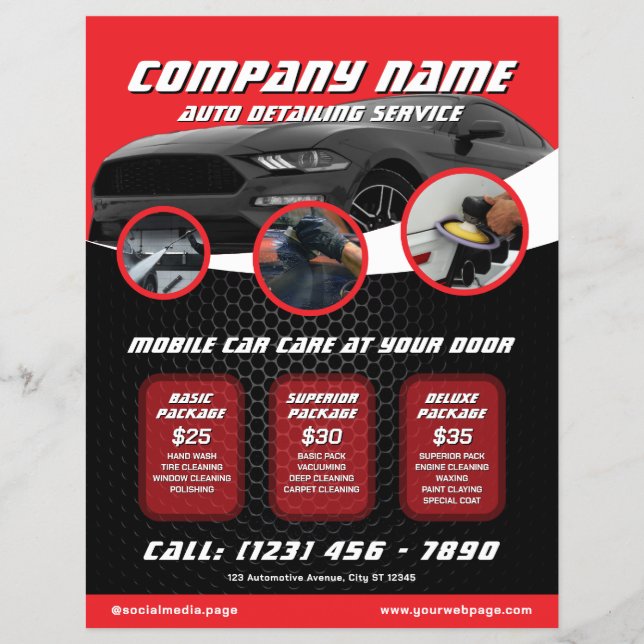 Automotive Car Detailing Flyer (Front)