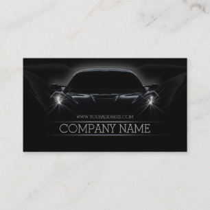 Automotive Car Front Light Black Business Card