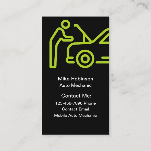 Automotive Car Mechanic Business Cards (Front)