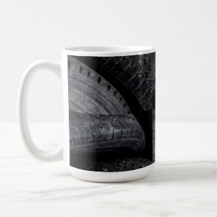 Automotive Car old tires Black Road trips  Coffee Mug