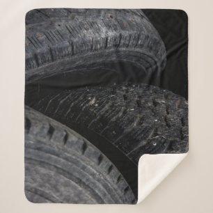 Automotive Car old tires Black Road trips  Sherpa Blanket