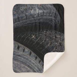 Automotive Car old tires Black Road trips Sherpa Blanket