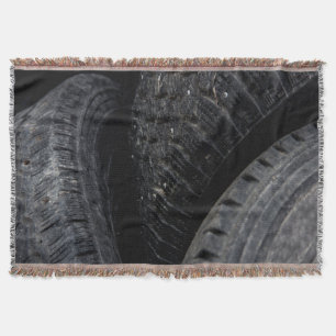 Automotive Car old tires Black Road trips  Throw Blanket