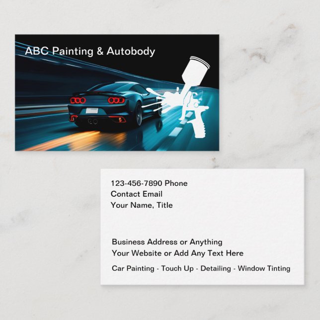 Automotive Car Painting And Detailing Business Card (Front/Back)