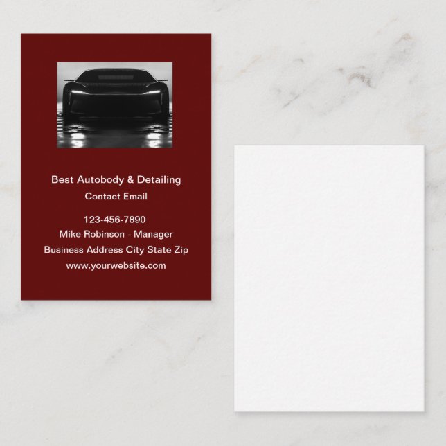 Automotive Car Painting And Detailing Business Card (Front/Back)