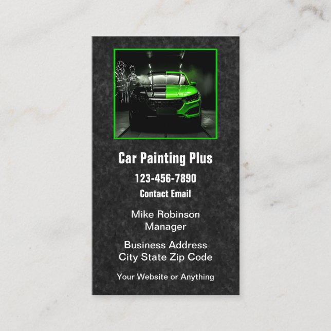 Automotive Car Painting Business Cards (Front)