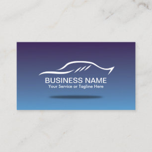Automotive Car Repair Rental Elegant Blue Business Card