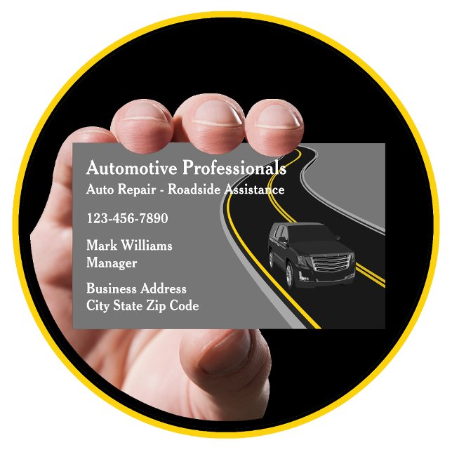 Automotive Car Repair Roadside Assistance Business Card (Creator Uploaded)