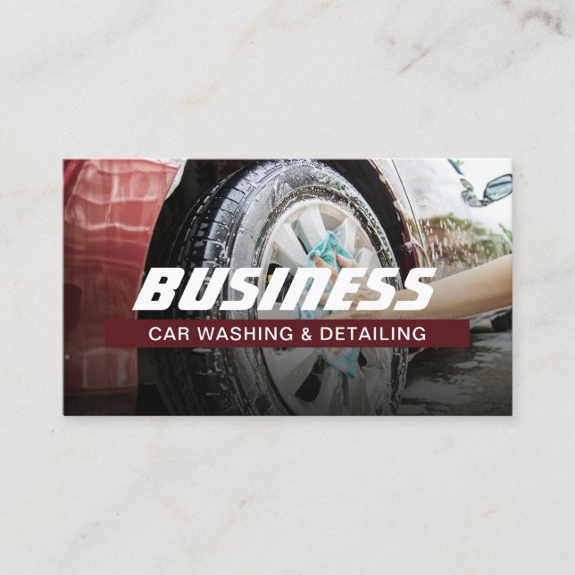 Automotive Car Wash & Auto Detailing Business Card (Front)