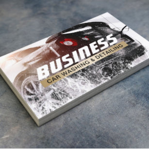 Automotive Car Wash Auto Detailing Gold Label Business Card