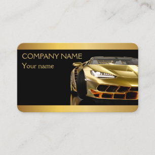 Automotive Car Wash Auto Detailing Gold Stripe Business Card