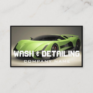 Automotive Car Wash & Auto Detailing Modern black Business Card