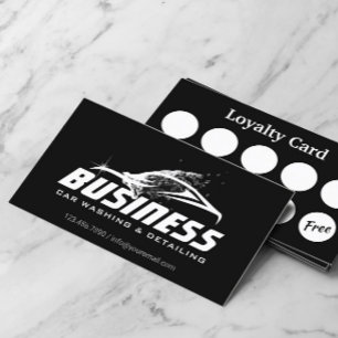 Automotive Car Washing Auto Detailing Loyalty Business Card