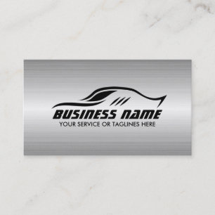 Automotive Cool Car Shape Faux Metal Professional Business Card