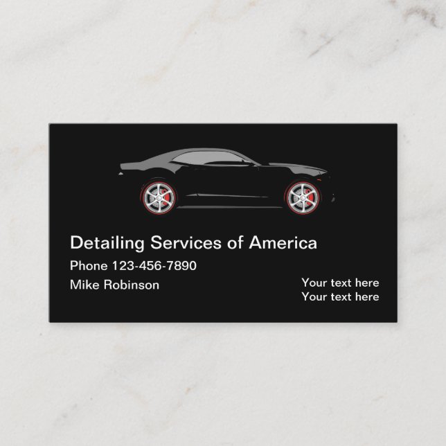 Automotive Detailing Services Sleek Modern Business Card (Front)